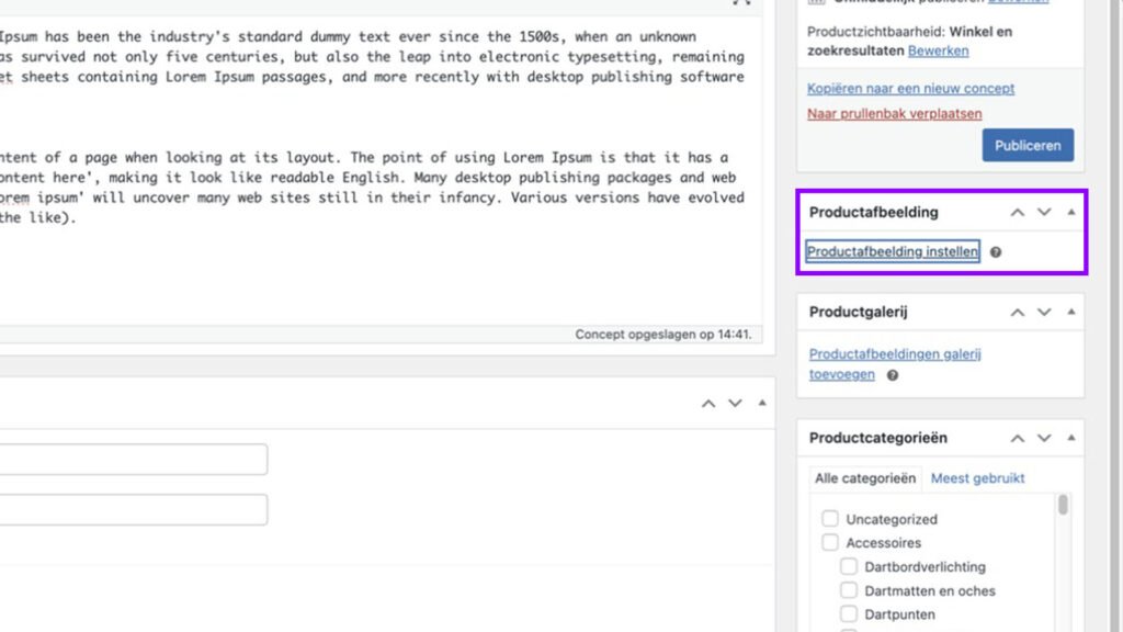 WooCommerce product toevoegen (simple product)- Productafbeelding