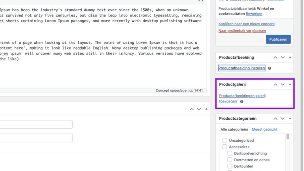WooCommerce product toevoegen (simple product)- Productgalerij